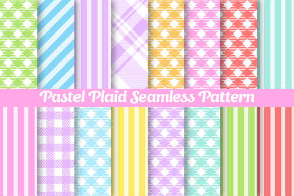 Download Pastel Plaid Seamless Patterns Bundle - Pattern Collection