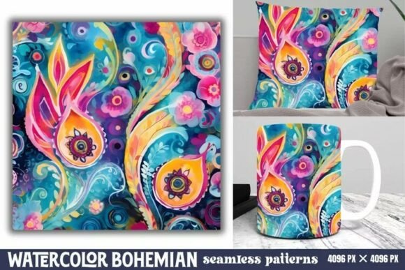 Download Seamless Watercolor Bohemian Pattern - Pattern Collection