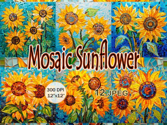 Download Mosaic Sunflower JPEG Clipart - Art Collection