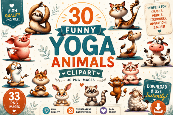 Download Funny Yoga Animals Clipart - Art Collection