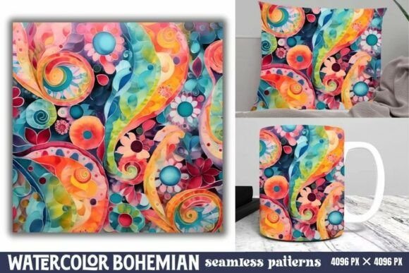 Download Seamless Watercolor Bohemian Pattern - Pattern Collection