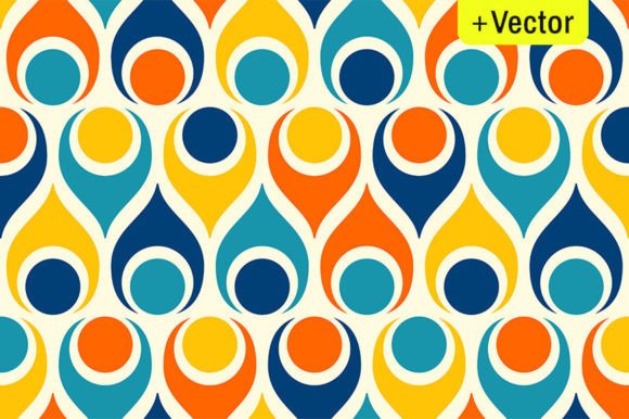 Download Retro Atomic Teardrops Colorful Pattern - Pattern Collection