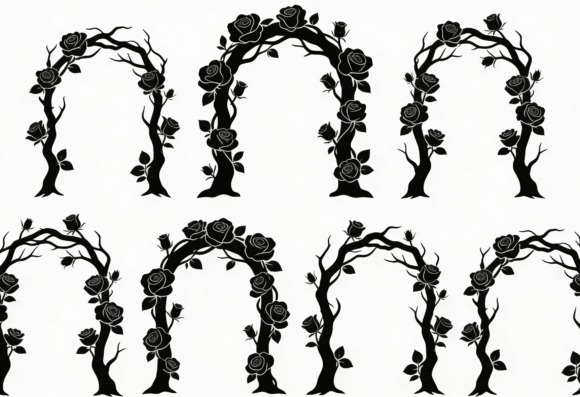 Download Rose Archway Black Silhouette SVG - Black silhouette svg Collection