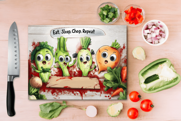 Download Eat Sleep Chop Repeat Cutting Board - Repeat Collection