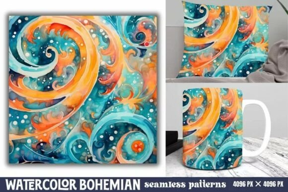 Download Seamless Watercolor Bohemian Pattern - Pattern Collection