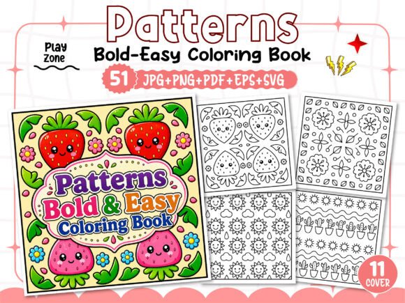 Download Patterns Bold &amp; Easy Coloring Book Pages - Pattern Collection