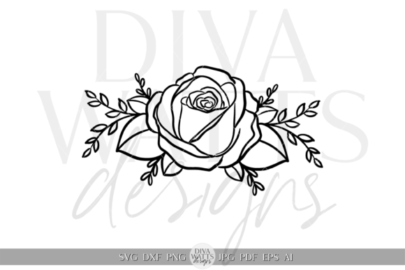 Download Single Rose Silhouette Artwork SVG - Art Collection