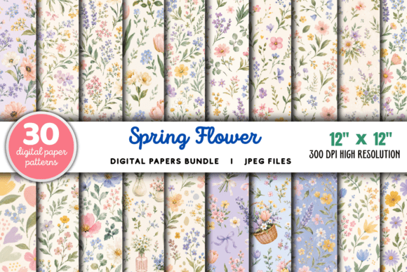 Download Spring Flower Pattern Floral Bundle - Pattern Collection