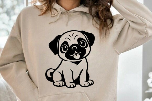 Download Cute Pug Dog Black Silhouette SVG PNG, P - Black silhouette svg Collection