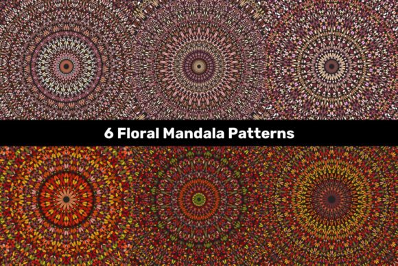 Download 6 Multicolored Floral Mandala Patterns - Pattern Collection