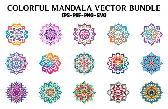 Download Colorful Boho Mandala SVG Clipart Bundle - Art Collection