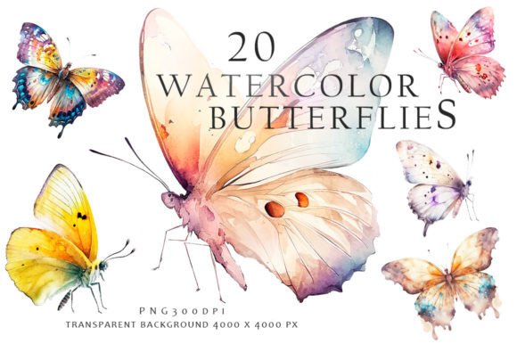 Download Watercolor Butterflies Clipart - Art Collection