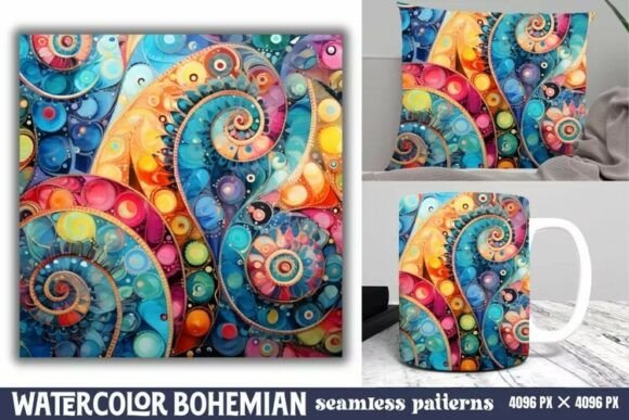 Download Seamless Watercolor Bohemian Pattern - Pattern Collection