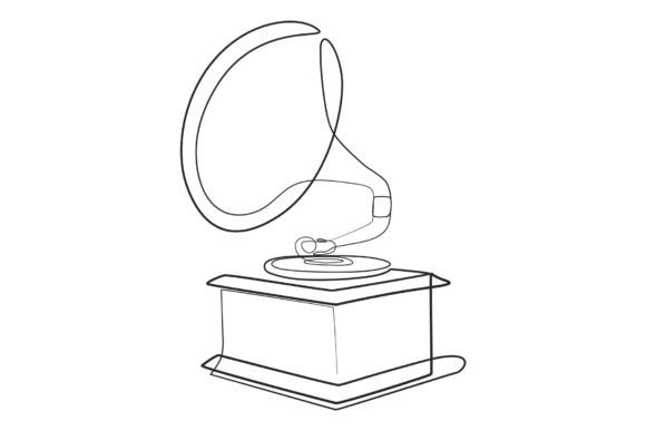 Download Gramophone Line Artwork Continuous Linear - Art Collection