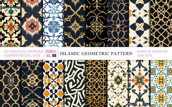 Download Islamic Geometric Pattern Digital Paper - Pattern Collection