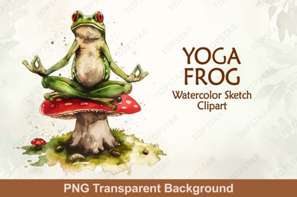 Download Yoga Frog Watercolor Sketch Clipart PNG - Art Collection
