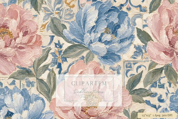 Download Blue Pink Peony Tile Floral Pattern - Pattern Collection