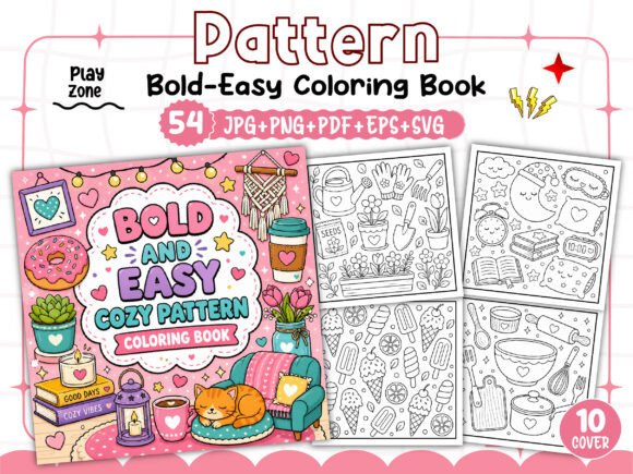 Download Bold Easy Pattern Coloring Book Pages - Pattern Collection