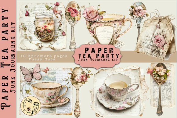 Download Paper Tea Party Ephemera Junk Journaling - Art Collection