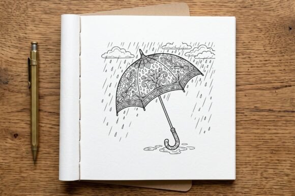 Download Patterned Umbrella Coloring Page - Pattern Collection