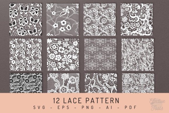 Download 12 Lace Pattern Svg PNG Pdf AI - Pattern Collection