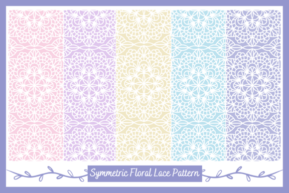Download Symmetric Floral Lace Digital Papers - Symmetric Collection