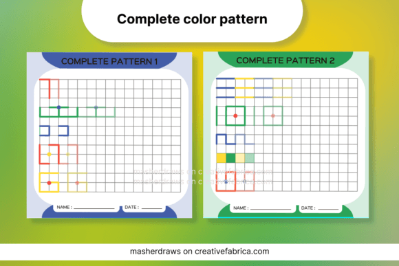 Download Kids Activity Tracing Color Pattern 1-2 - Pattern Collection