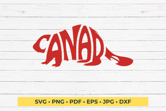 Download Canada Word Art in Beaver Shape SVG Cut - Art Collection