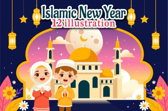 Download 12 Happy Islamic New Year Illustration - Islamic Collection
