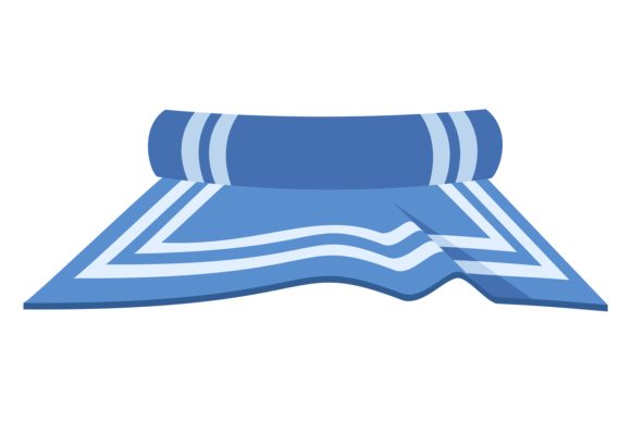 Download Blue Carpet Cartoon Icon. Rolled Textile - Art Collection