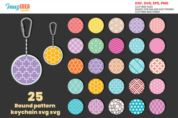 Download 25 Keychain Svg,Round Pattern Svg Bundle - Pattern Collection