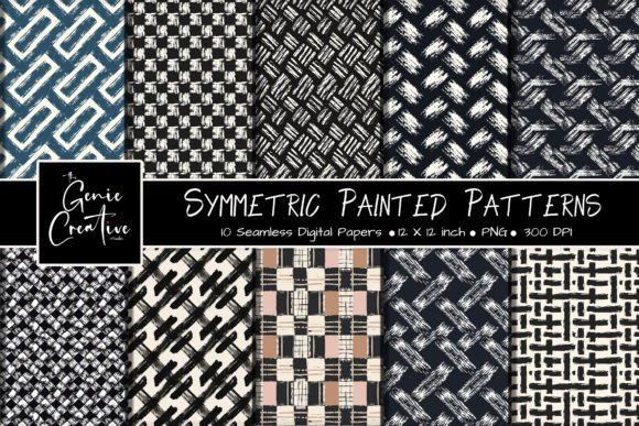 Download Symmetric Painted Seamless Patterns Set - Symmetric Collection