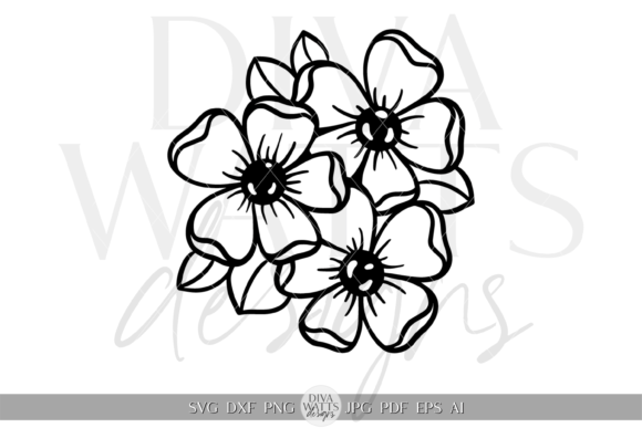 Download Flower Trio Silhouette Artwork SVG - Art Collection