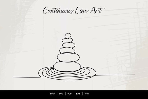 Download Minimal Zen Stone Line Art SVG File - Art Collection