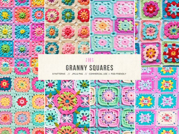 Download Granny Square Crochet Seamless Patterns - Pattern Collection