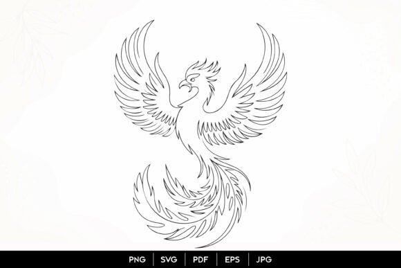 Download Phoenix Bird Line Art SVG - Art Collection