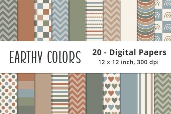 Download Earth Tones Scrapbook Paper Backgrounds - Art Collection