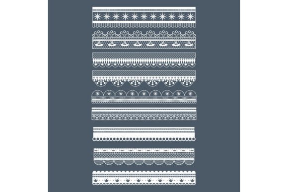 Download White Lace Trim Patterns Vector Collecti - Pattern Collection