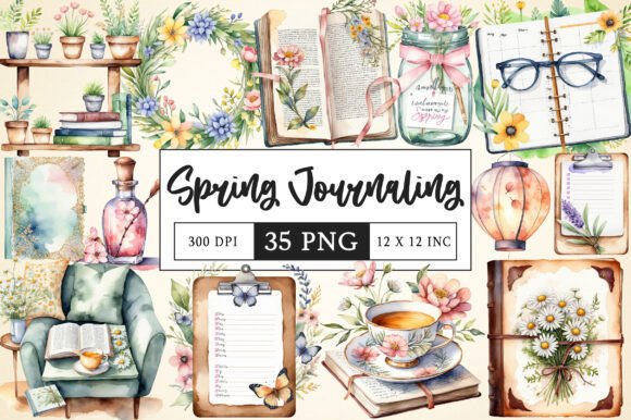 Download Watercolor Spring Journaling Clipart - Art Collection