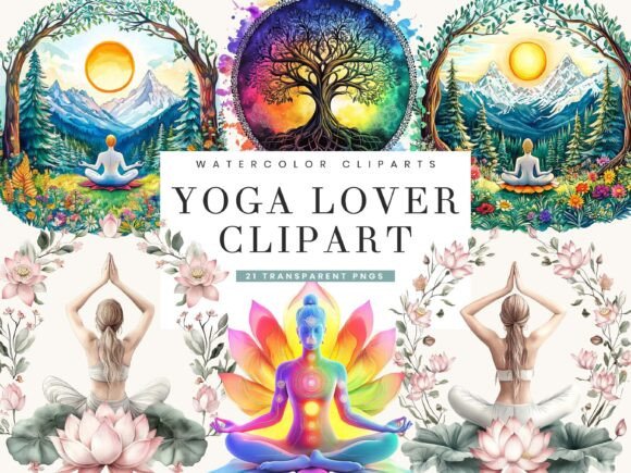 Download Watercolor Yoga Lover Clipart Bundle - Art Collection