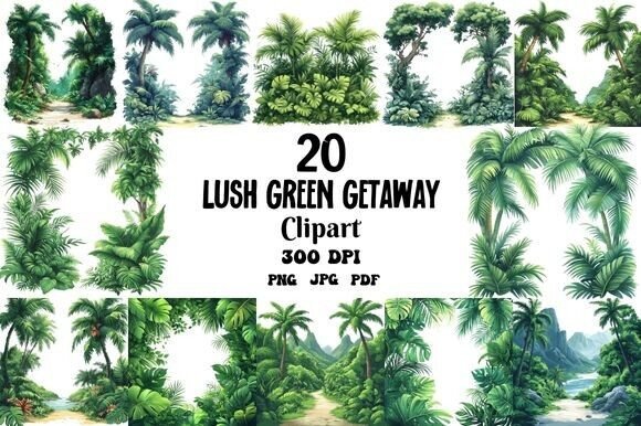 Download Lush Green Getaway Clipart Set - Art Collection