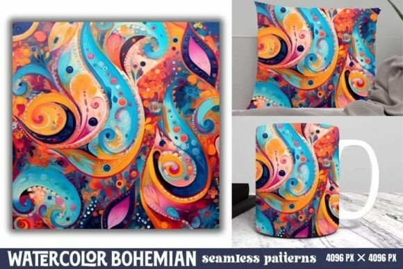Download Seamless Watercolor Bohemian Pattern - Pattern Collection