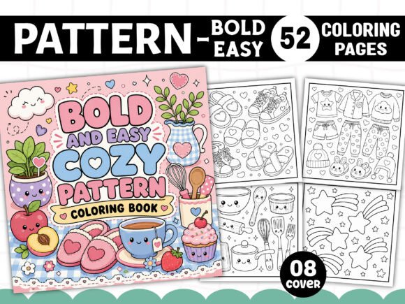 Download Bold Easy Pattern Coloring Book Pages - Pattern Collection