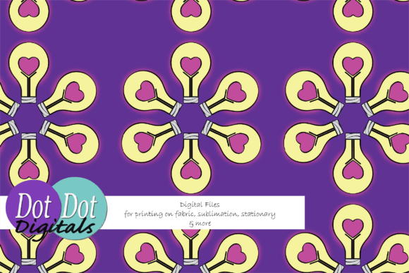 Download Heart Lightbulb Flower Seamless Repeat - Art Collection