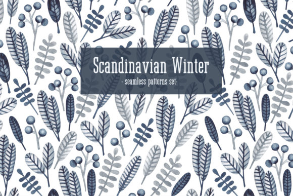 Download Watercolor Patterns “Scandinavian Winter - Pattern Collection
