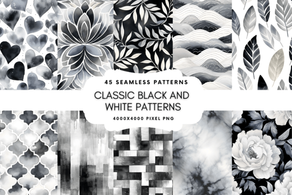 Download Black and White Seamless Patterns - Pattern Collection