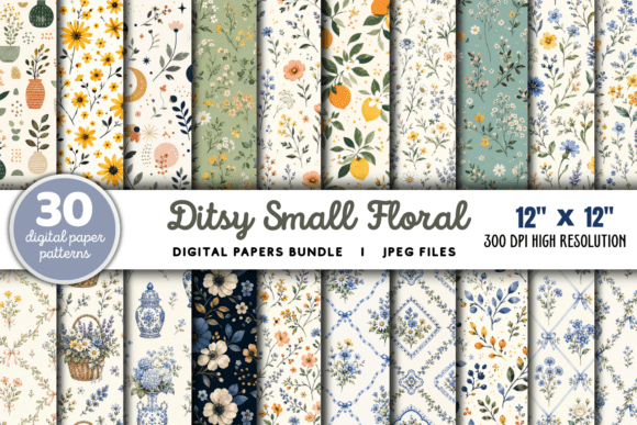 Download Ditsy Small Floral Pattern Bundle - Pattern Collection