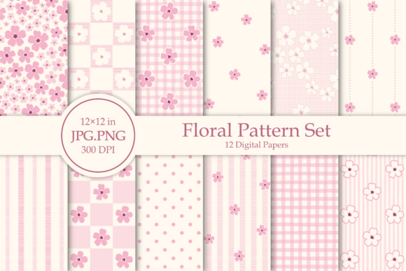 Download Pink Floral Pattern Set - Pattern Collection